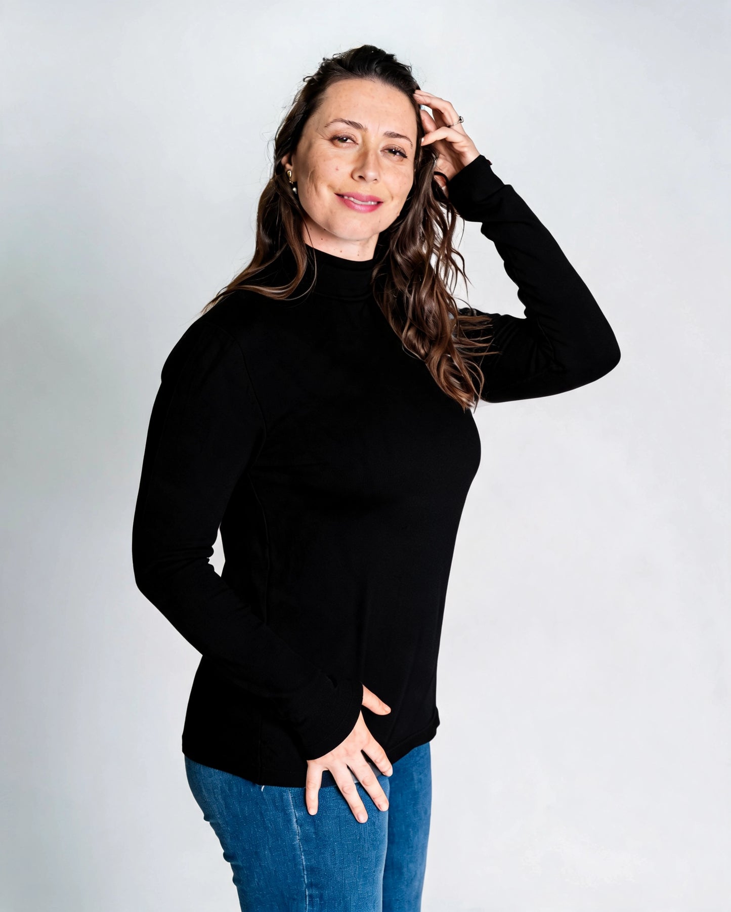 Sweater Cuello Alto Gema Negro