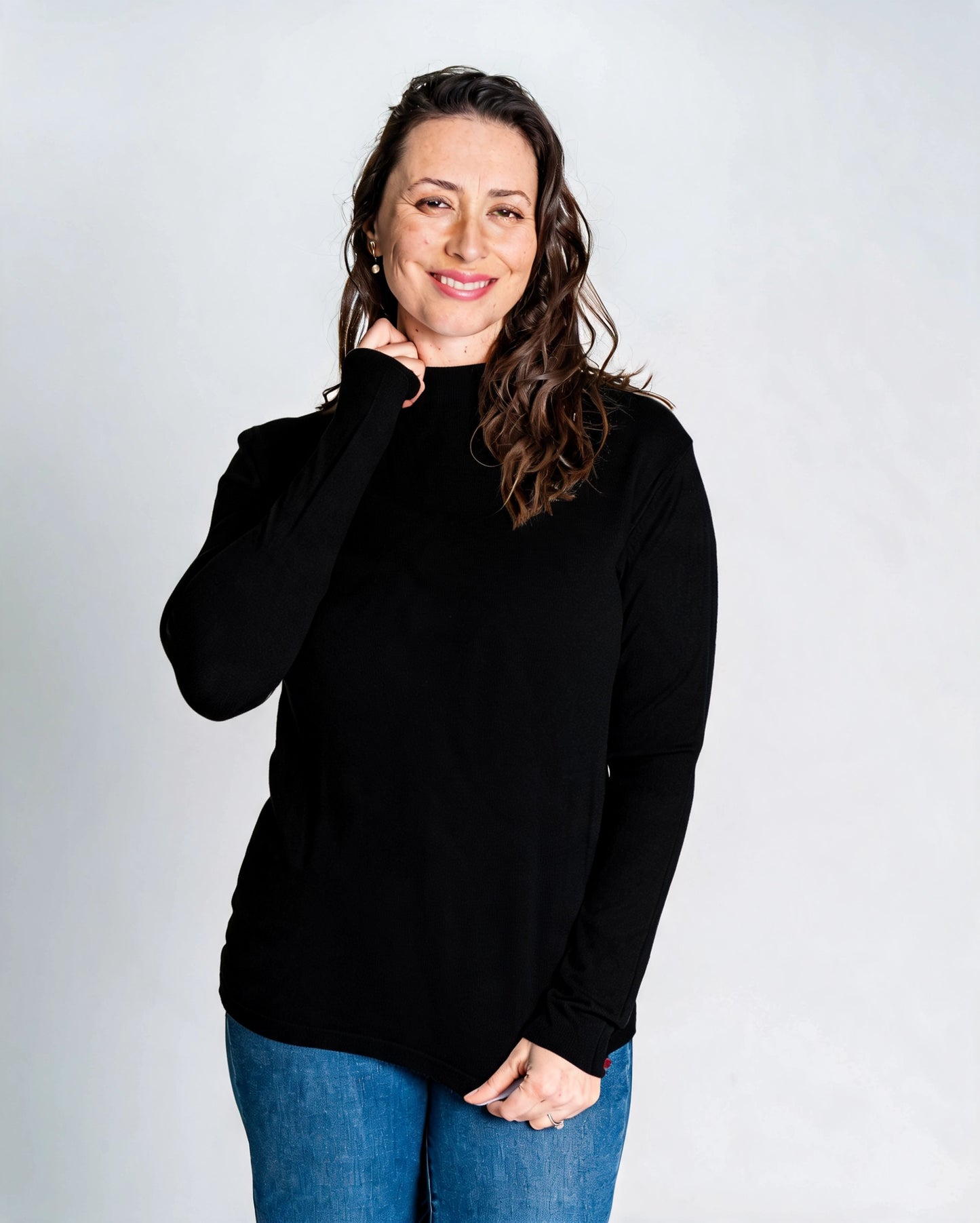Sweater Cuello Alto Gema Negro