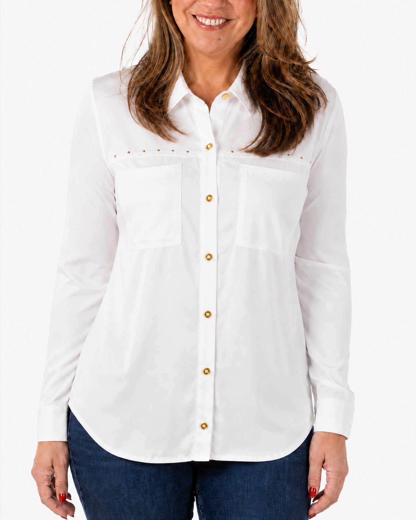 Blusa Denis Tachas Blanca