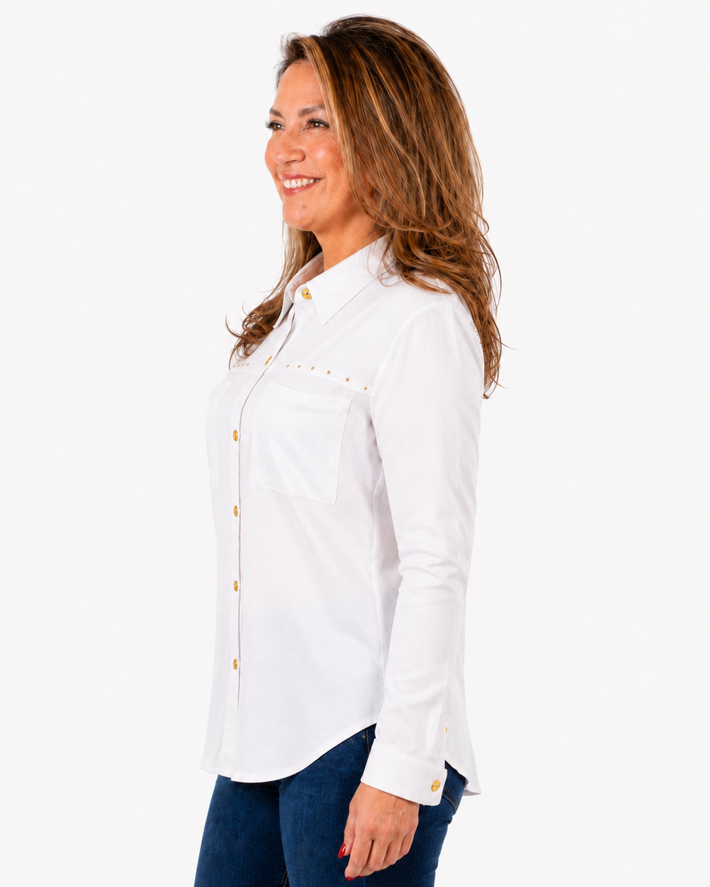 Blusa Denis Tachas Blanca