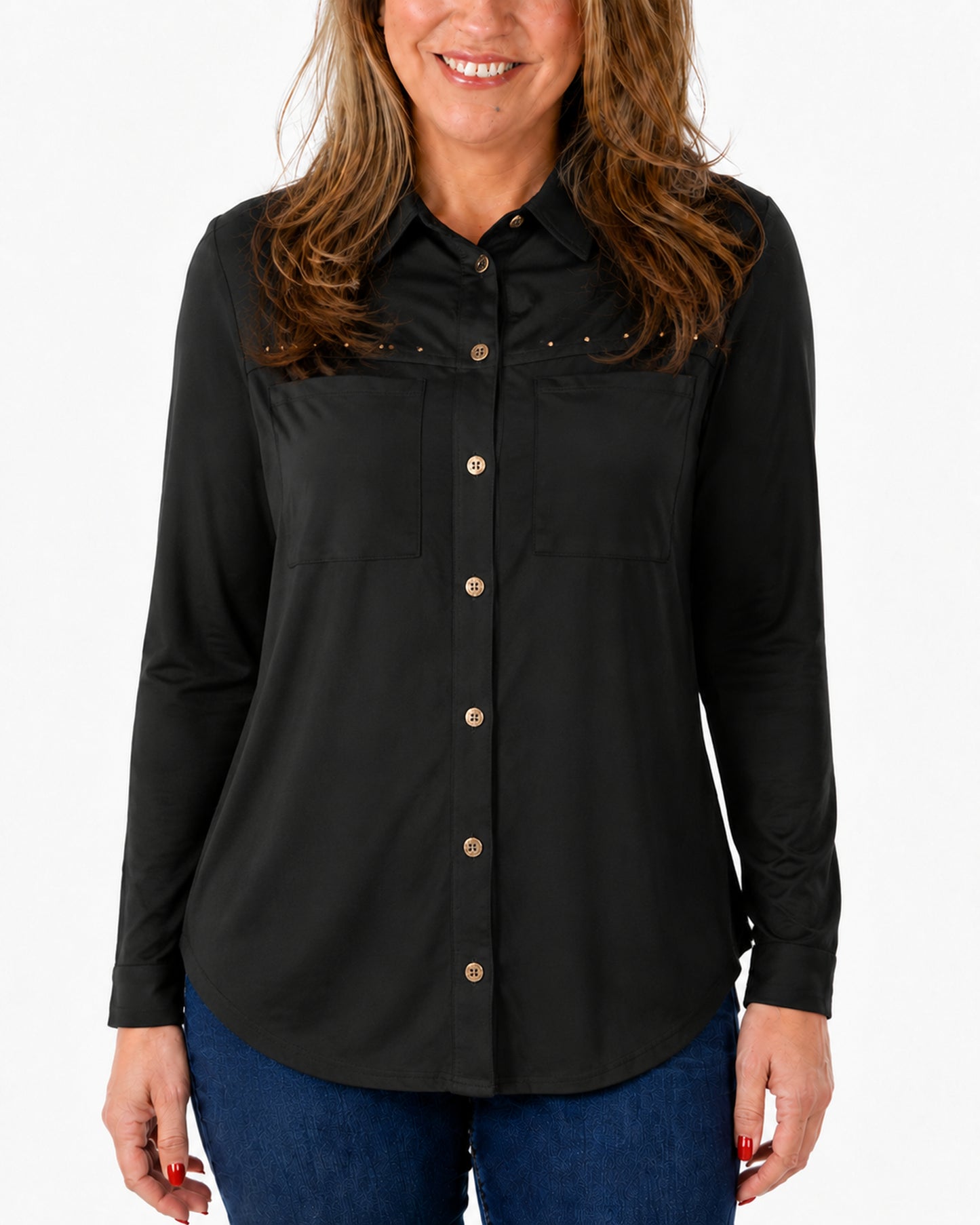 Blusa Denis Tachas Negro
