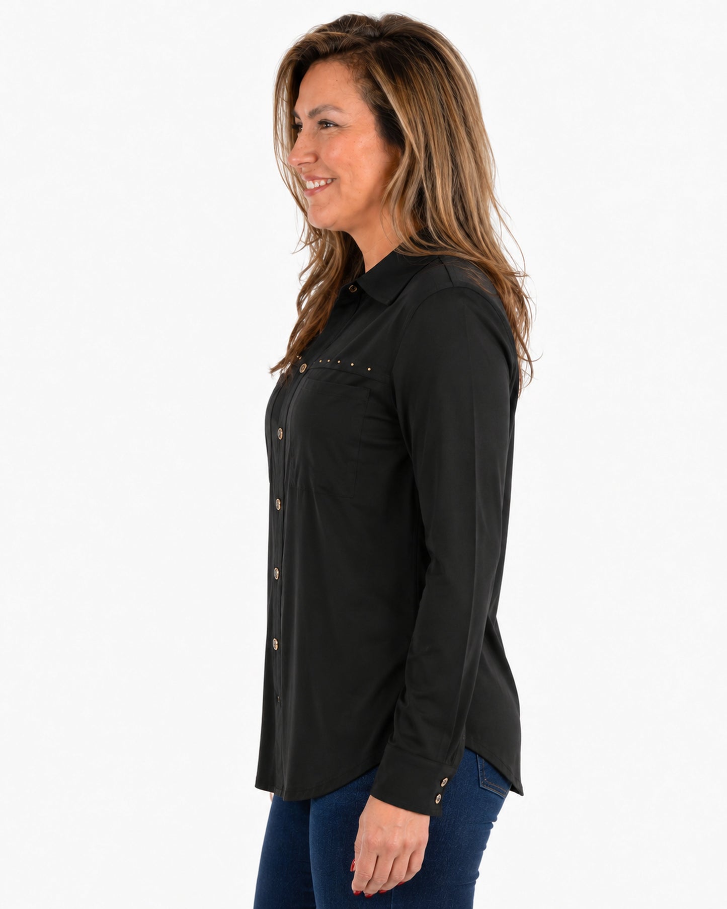 Blusa Denis Tachas Negro