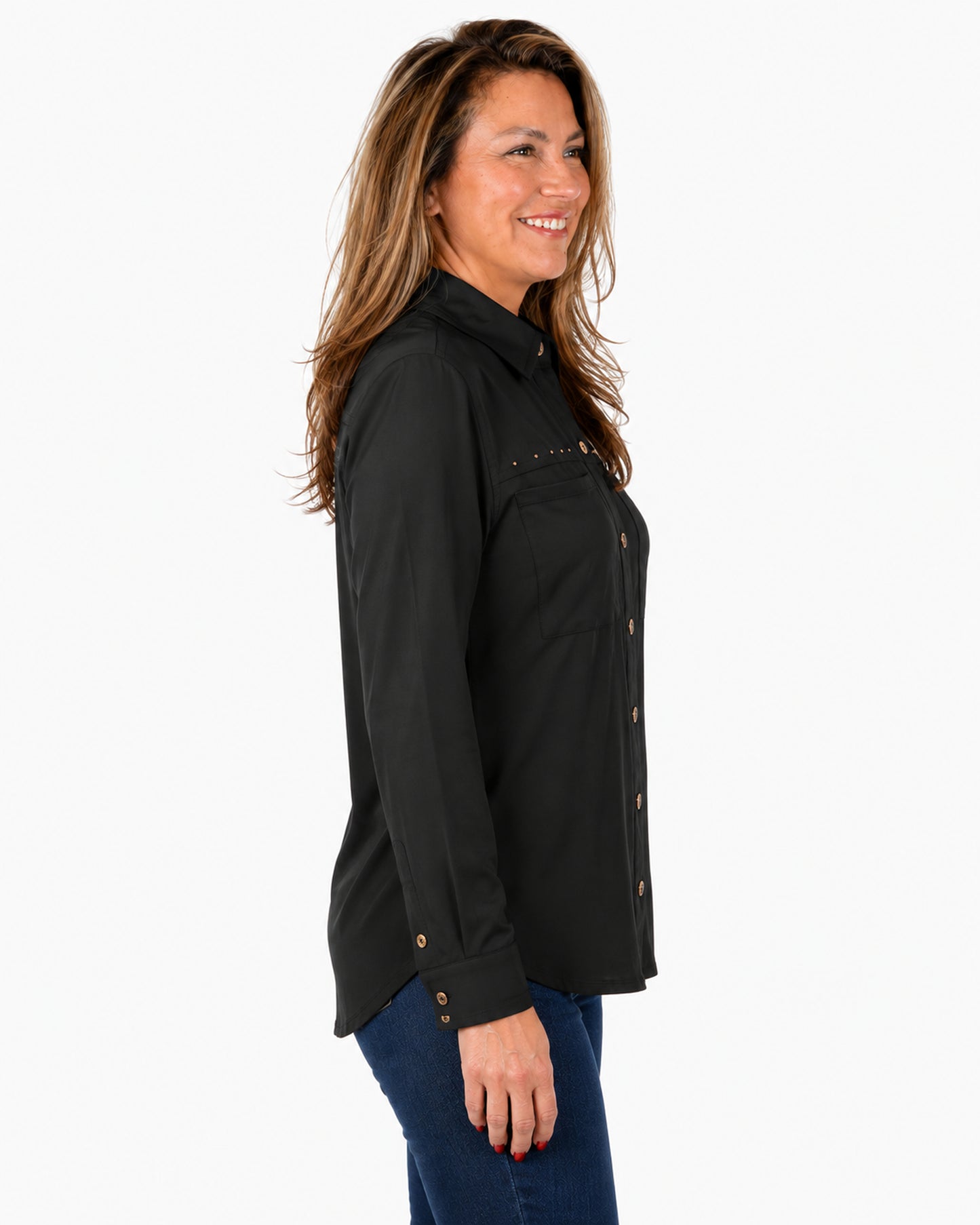 Blusa Denis Tachas Negro