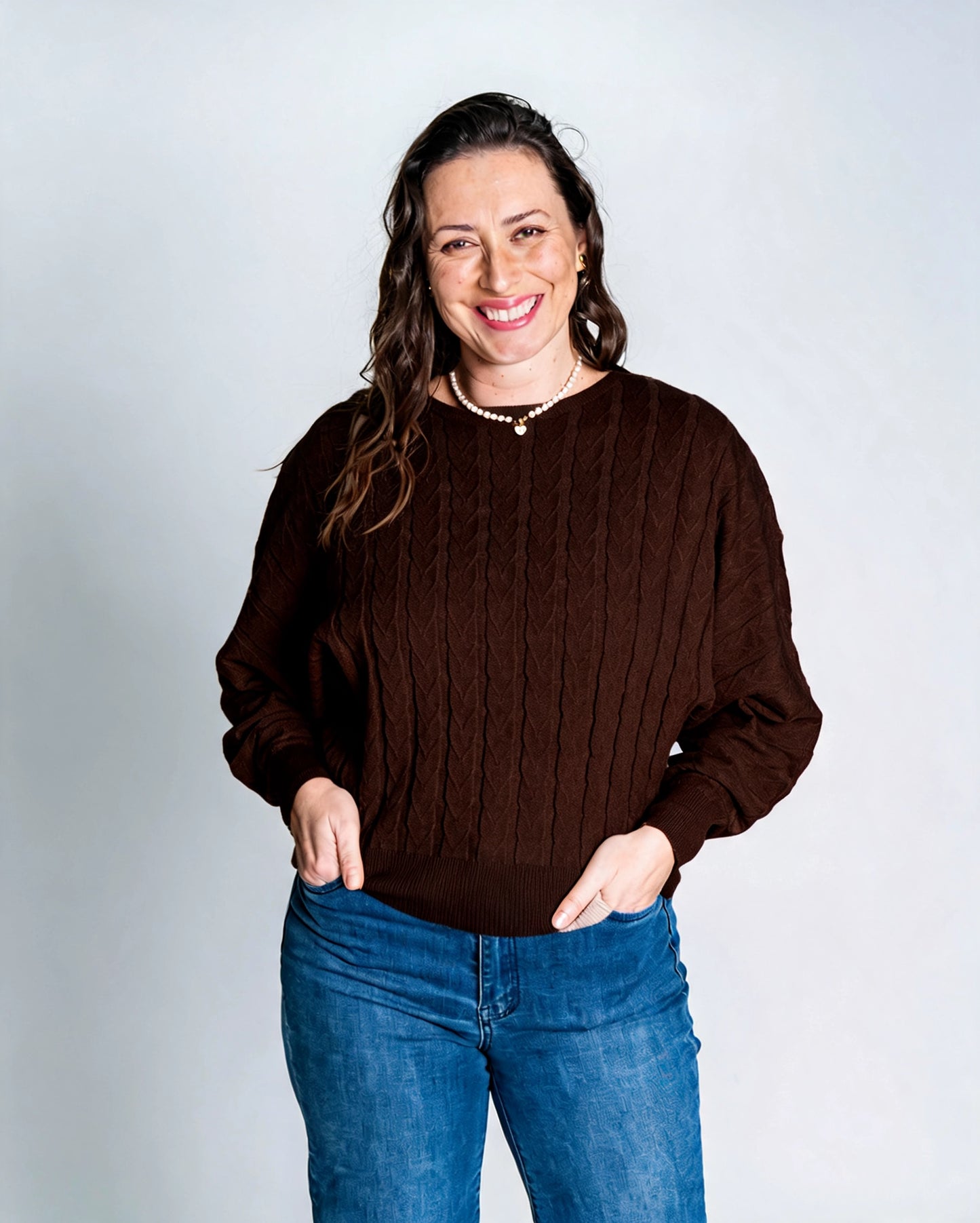 Sweater Listado Café