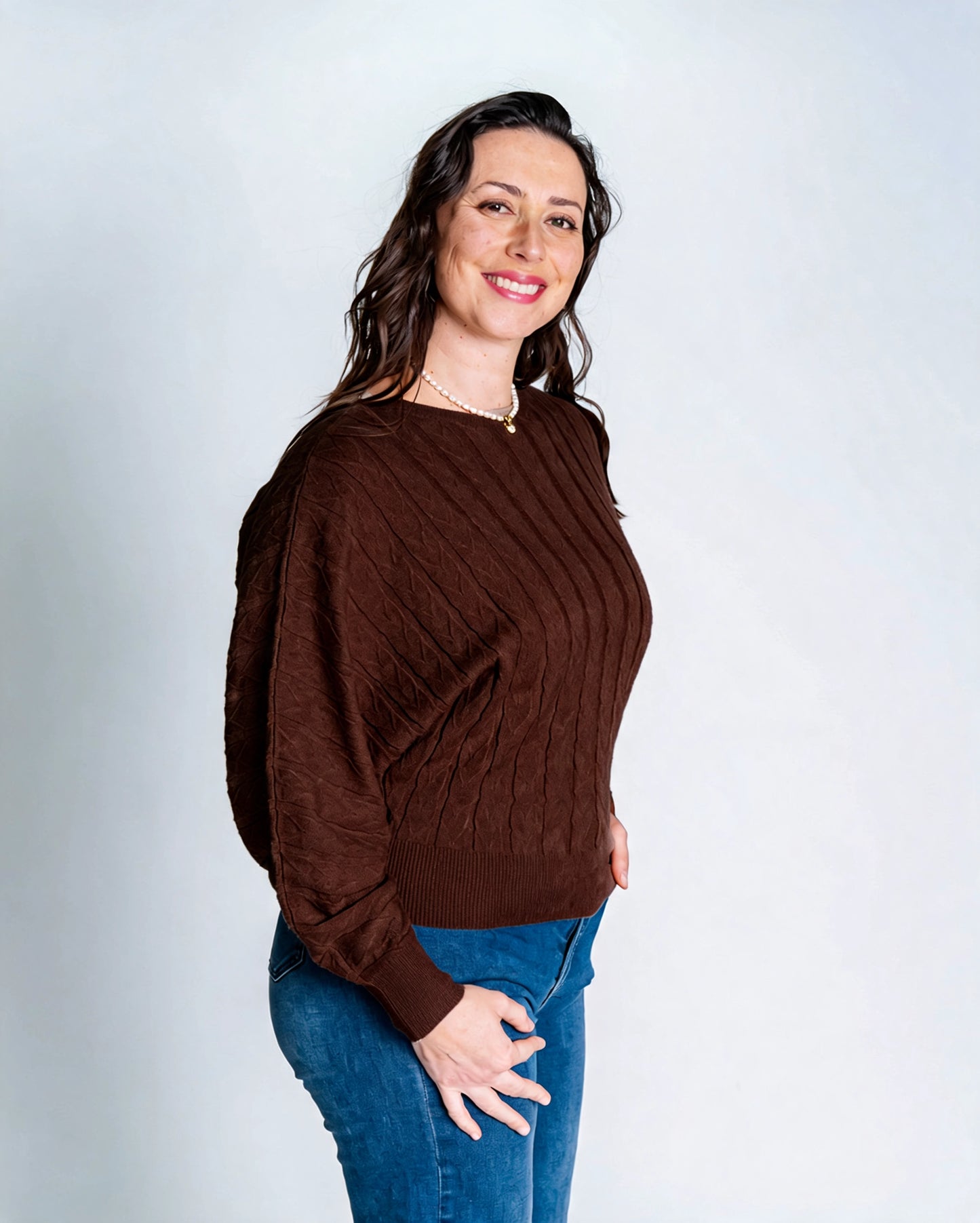 Sweater Listado Café