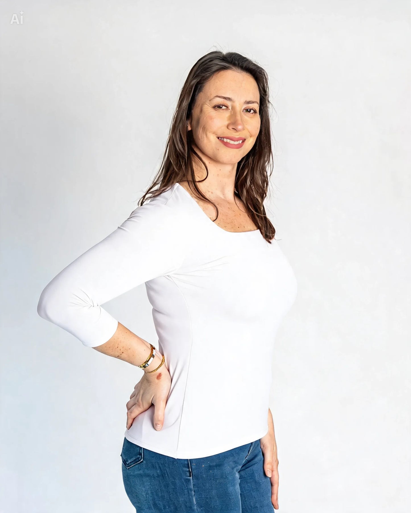 Polera Básica Carolina Blanca