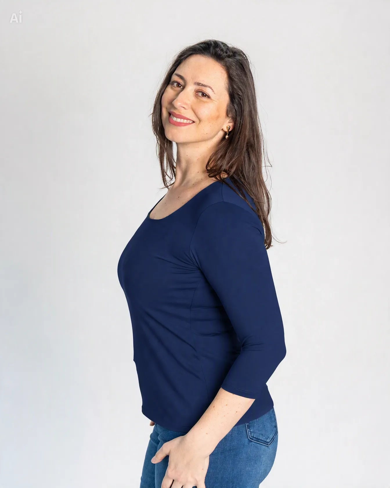 Polera Básica Carolina Azul