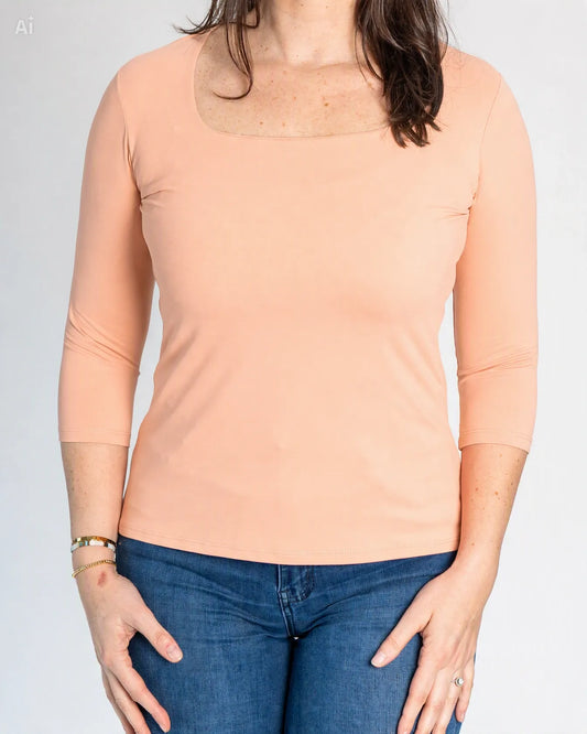Polera Básica Carolina Damasco