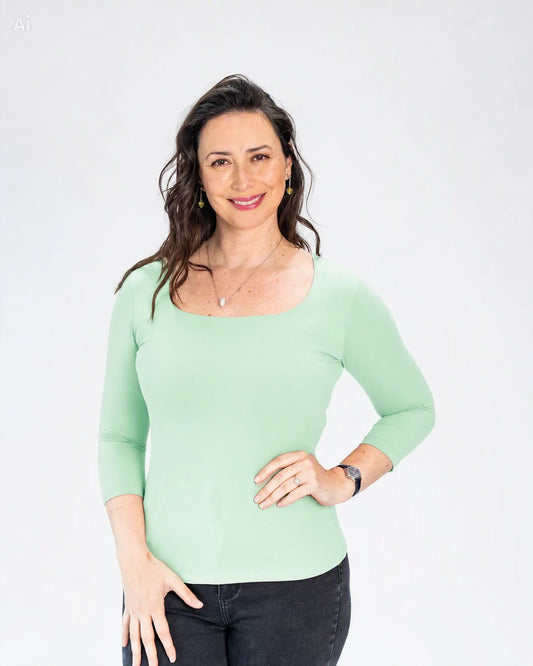Polera Básica Carolina Verde Menta