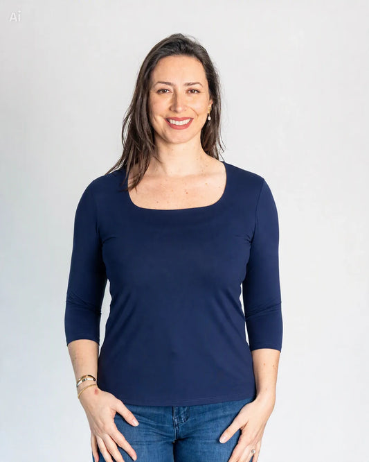 Polera Básica Carolina Azul
