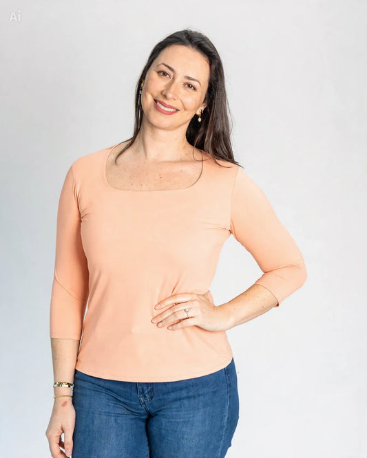 Polera Básica Carolina Damasco
