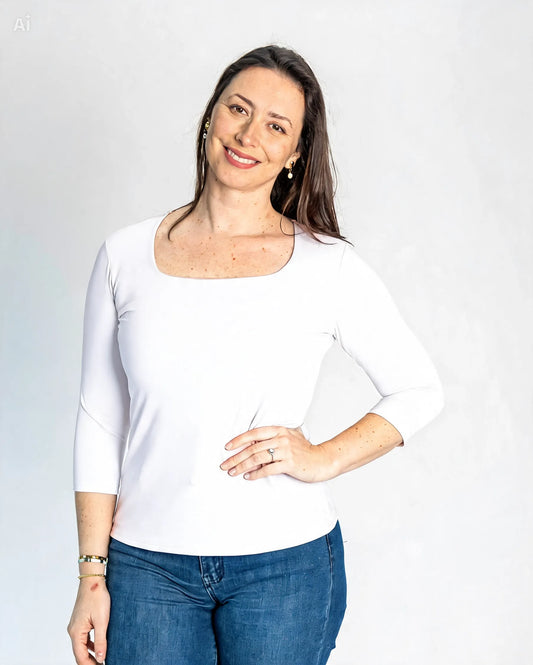Polera Básica Carolina Blanca
