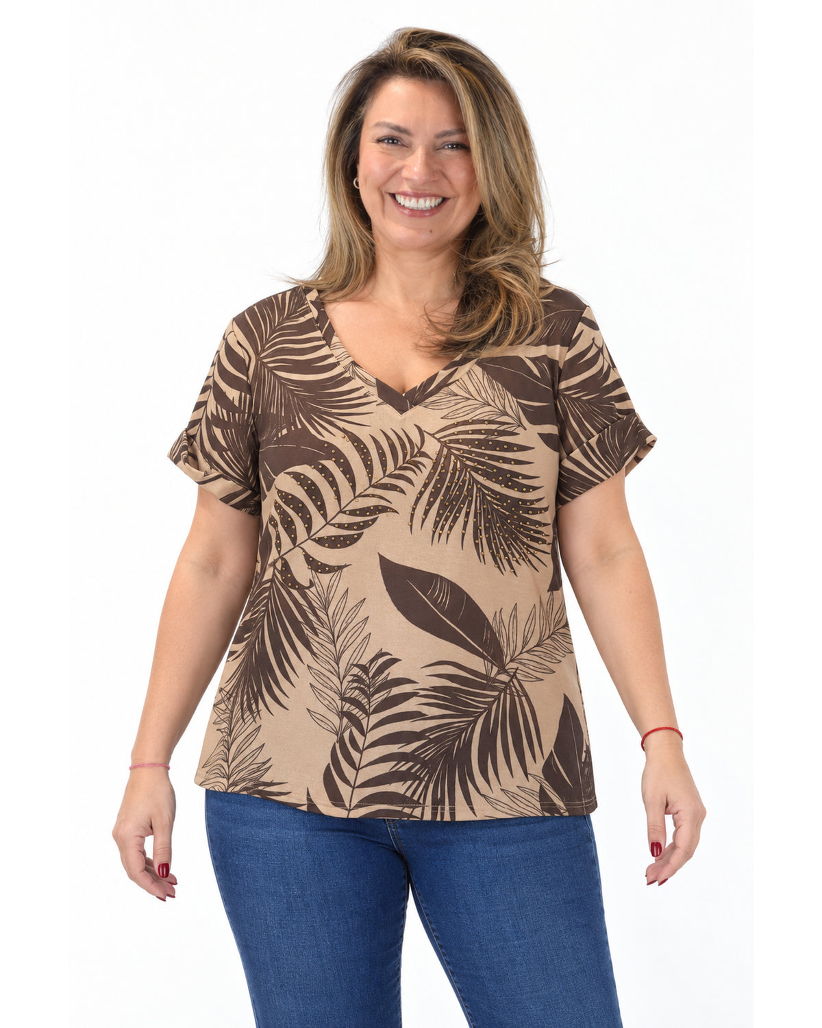 Blusa Estampada Luisa Beige