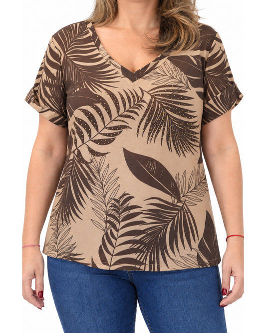 Blusa Estampada Luisa Beige