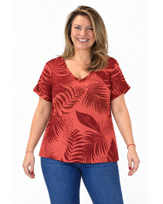 Blusa Estampado Luisa Terracota