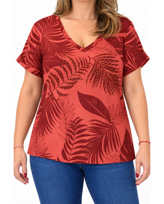 Blusa Estampado Luisa Terracota