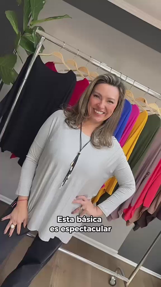 Polera Cony Manga Larga Azul Rey