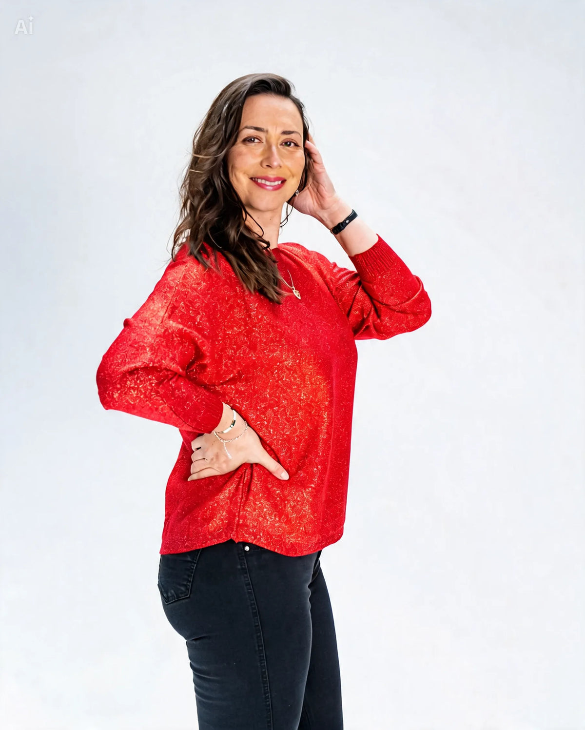 Sweater Caroline Lurex Rojo