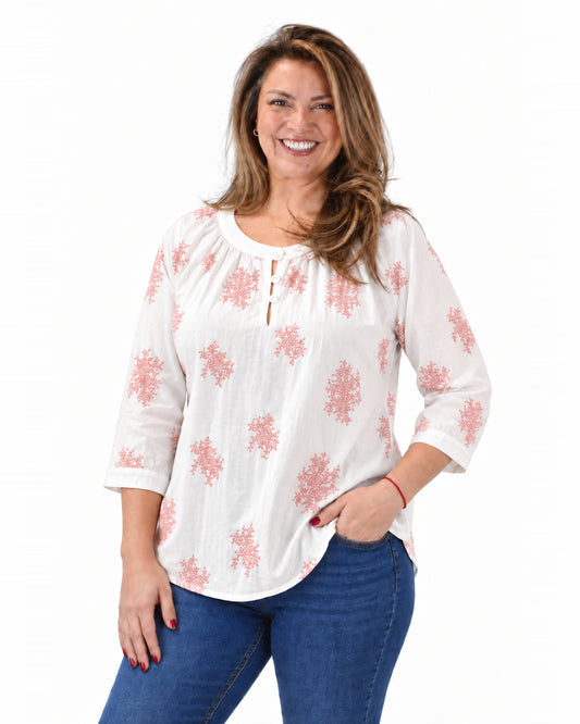 Blusa Lilian Bordada Rosada