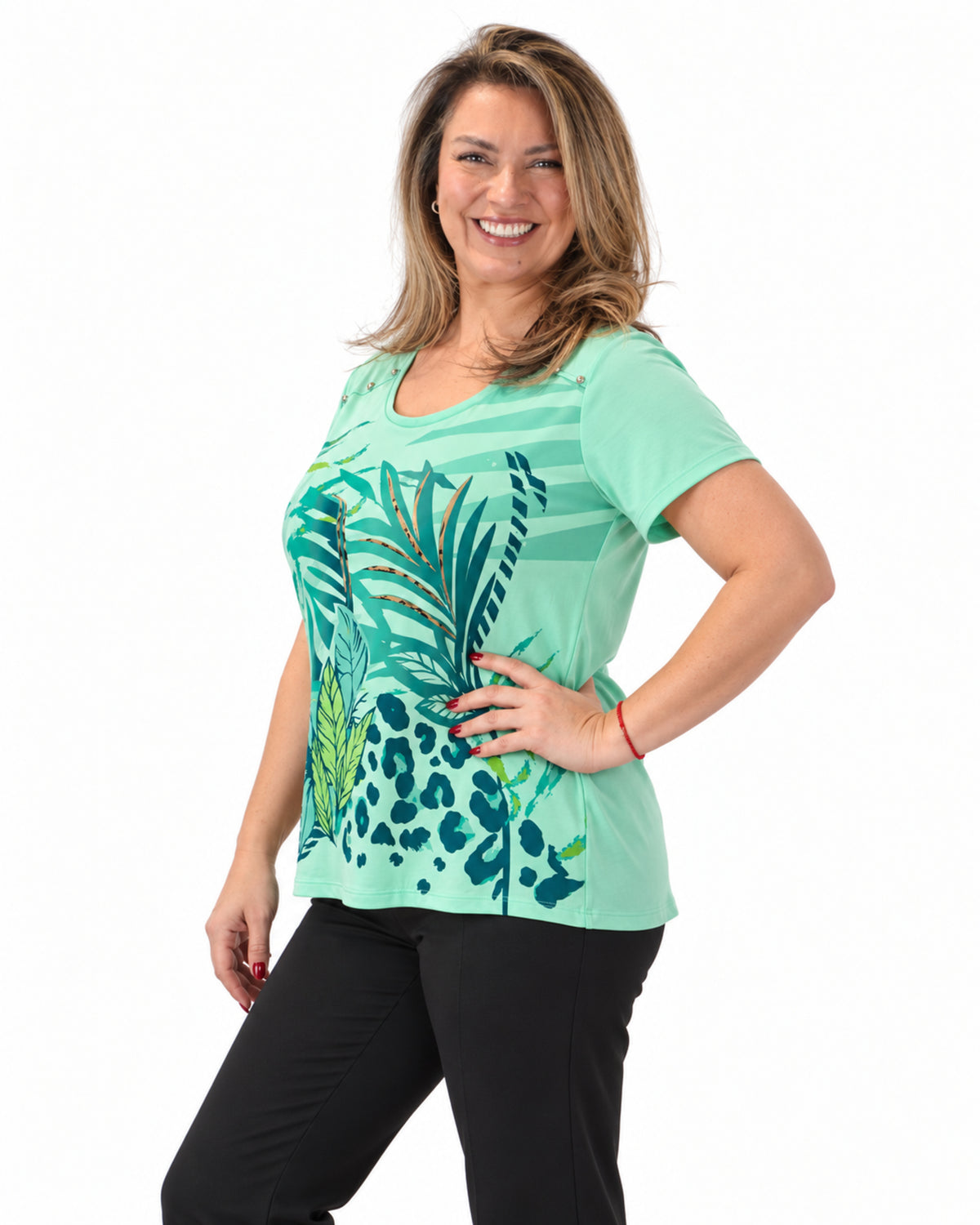 Polera Jungle Turquesa