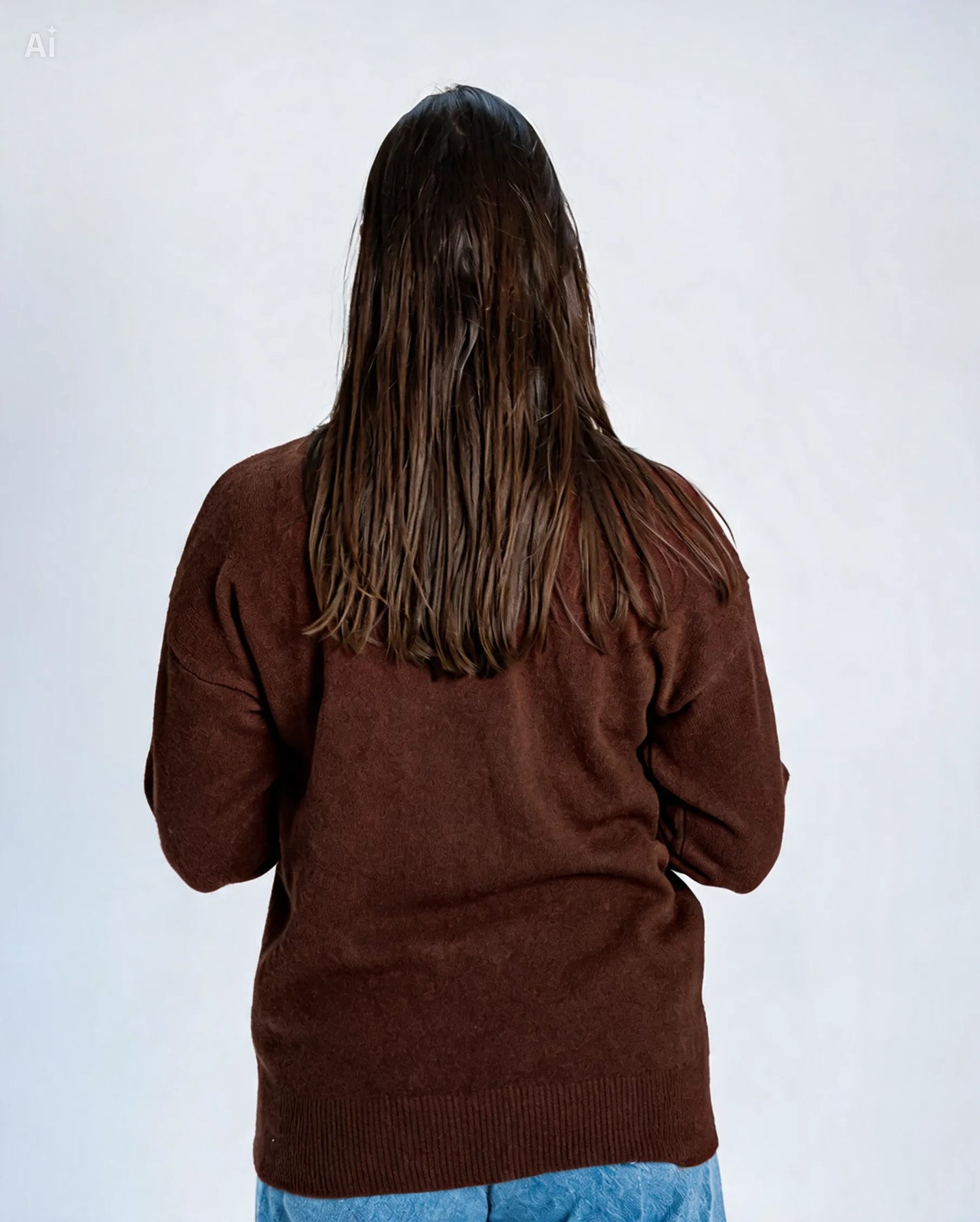 Sweater Flor Mostacilla Chocolate