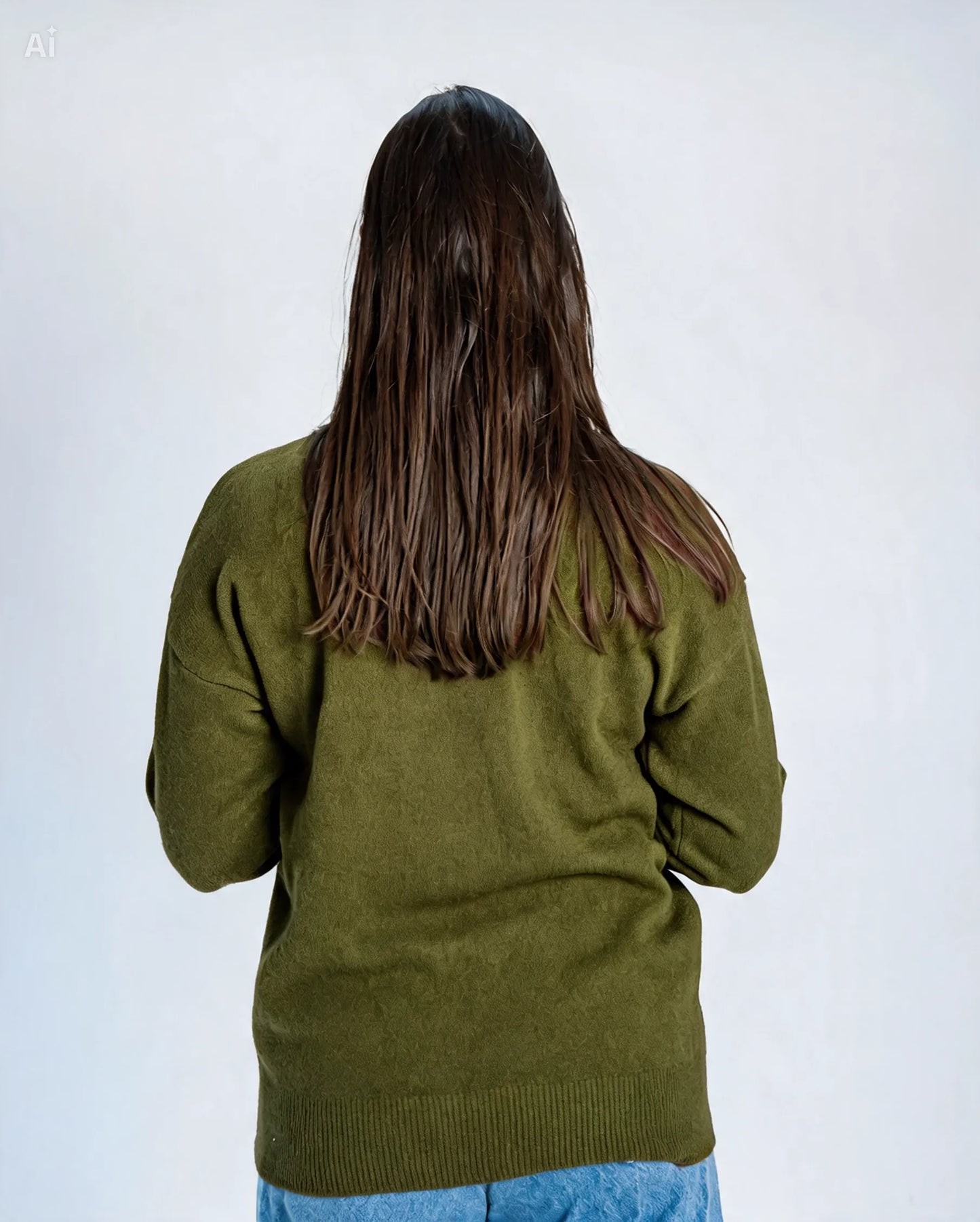 Sweater Flor Mostacilla Verde